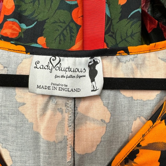 Lady Voluptuous Orange Poppy Dress, size 26/28 - Picture 2 of 8